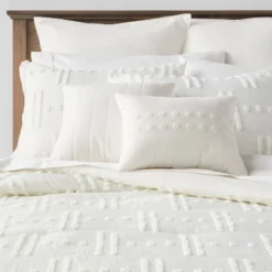 8pc Tufted Broken Stripe Comforter Bedding Set White - Threshold™ 10 8pc Tufted Broken Stripe Comforter Bedding Set White - Threshold™ -Threshold Home Furniture Store GUEST 002a1bd3 6315 43f4 bd9f f5b4017f14dd
