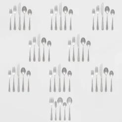 45pc Harrington Flatware Set Silver - Threshold™ -Threshold Home Furniture Store GUEST 014afb64 117b 4392 b63f f9512793ab79