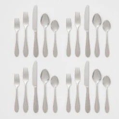 20pc Luxor 18/10 Stainless Steel Flatware Set - Threshold Signature™ -Threshold Home Furniture Store GUEST 0249df9c 4528 4fe4 ae3a bb1cbcc9fee2