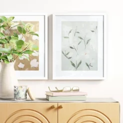 (Set Of 2) 16" X 20" Loose Floral Framed Wall Art - Thresholdâ˘