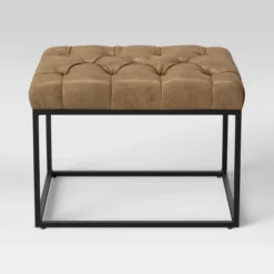 Trubeck Tufted Metal Base Ottoman Faux Leather - Threshold™ -Threshold Home Furniture Store GUEST 0509fa7b e089 4af0 8df0 830bc533e45b