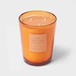 Colored Vase Glass With Dustcover Mandarin & Guava Candle Orange - Threshold™ -Threshold Home Furniture Store GUEST 0935bd9a 1522 4b47 b1ed 14541db7ee27