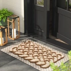 1'6"x2'6" Lovers Knot Coir Doormat Cream/Brown - Thresholdâ˘