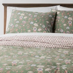 Boho Reversible Printed Comforter & Sham Set Green Floral - Threshold™ -Threshold Home Furniture Store GUEST 0f9c84d0 5a70 47f3 b289 ffe81d435ba1