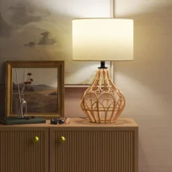 Boho Rattan Table Lamp Brown - Threshold™ -Threshold Home Furniture Store GUEST 126617c9 e8bf 4645 a3d5 bca1c5ddcef9