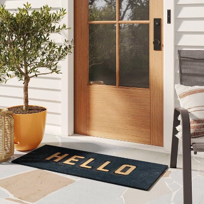 1'7.5"x3'11" 'Hello' Doormat Black/Tan - Threshold™ 1'7.5"x3'11" 'Hello' Doormat Black/Tan - Threshold™ -Threshold Home Furniture Store GUEST 1b0e433f 2685 42b9 9a18 4eb5baf32ce7