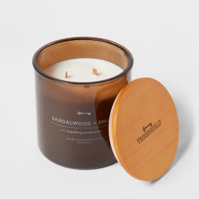 23oz XL 3-Wick Sandalwood + Smoke Wooden Amber Glass with Wood Lid and Stamped Logo Amber - Threshold™ 23oz XL 3-Wick Sandalwood + Smoke Wooden Amber Glass With Wood Lid And Stamped Logo Amber - Threshold™ -Threshold Home Furniture Store GUEST 1b54cfd4 2364 4122 af1d 12266c8a1791