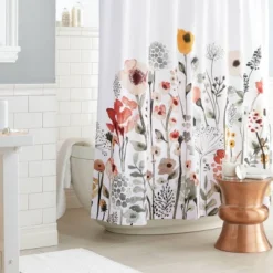 Floral Wave Shower Curtain White - Threshold™ 3 Floral Wave Shower Curtain White - Threshold™ -Threshold Home Furniture Store GUEST 27d83395 f6a6 4c4d bc5a f7e4da91162d