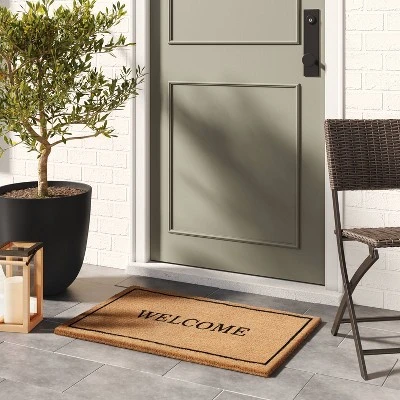 1'11x2'11" 'Welcome' Coir Doormat Black - Threshold™ designed with Studio McGee 1'11x2'11" 'Welcome' Coir Doormat Black - Threshold™ Designed With Studio McGee -Threshold Home Furniture Store GUEST 2abe1867 3c43 49c3 95eb aa48ced33212