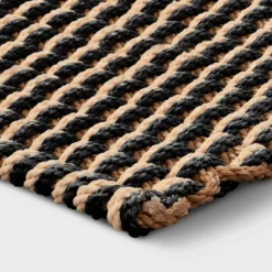 1'6"x2'6" Rope Braided Basket Weave Doormat Black/Brown/Cream - Threshold™ -Threshold Home Furniture Store GUEST 2c1c0888 f103 4ac9 9204 1ebd398de602