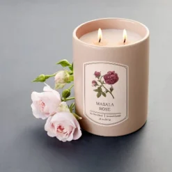 20oz Ceramic Masala Rose Candle Pink - Threshold⢠Designed With Studio McGee