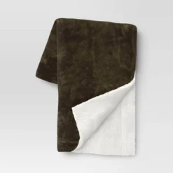 Solid Printed Plush With Shearling Reverse Throw Blanket - Threshold™ -Threshold Home Furniture Store GUEST 306f0669 f058 4c55 b504 55172c9555eb