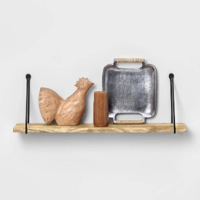 Wood Wall Shelf with Hanging Wire Natural/Black - Threshold™ Wood Wall Shelf With Hanging Wire Natural/Black - Threshold™ -Threshold Home Furniture Store GUEST 34d9ed2b 5eaa 4f6d bd75 8e7f76e5fd69