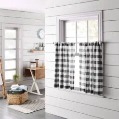 2pk 42"x36" Light Filtering Gingham Curtain Tiers Gray/White - Threshold™ -Threshold Home Furniture Store GUEST 3e420e4d 4cba 4f5a 87b3 da7f7905b3a8