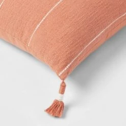 Square Textured Stripe Tassel Decorative Throw Pillow Terracotta - Threshold™ -Threshold Home Furniture Store GUEST 45dd3d45 48be 493e bfee 5515f908a05d