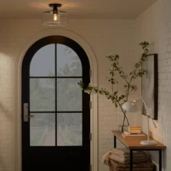 Glass Semi Flushmount Ceiling Light Black - Threshold™ Designed With Studio McGee 3 Glass Semi Flushmount Ceiling Light Black - Threshold™ Designed With Studio McGee -Threshold Home Furniture Store GUEST 471628e3 400c 4e84 b550 55b7ad1e96f9