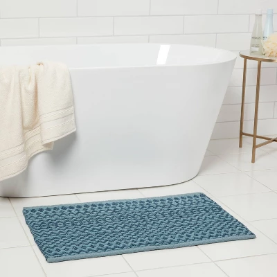 20"x32" Mixed Texture Chenille Bath Rug Teal Blue - Threshold™ 20"x32" Mixed Texture Chenille Bath Rug Teal Blue - Threshold™ -Threshold Home Furniture Store GUEST 47b39fa4 fe8c 4227 b94b 114b7843660e