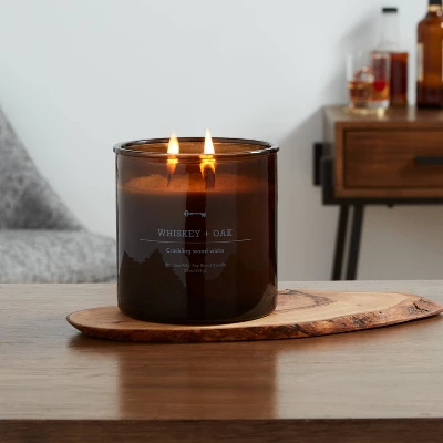 23oz XL 3-Wick Whiskey + Oak Wooden Amber Glass with Wood Lid and Stamped Logo Amber - Threshold™ 23oz XL 3-Wick Whiskey + Oak Wooden Amber Glass With Wood Lid And Stamped Logo Amber - Threshold™ -Threshold Home Furniture Store GUEST 4924a228 50aa 4415 acbf 4c286756503b