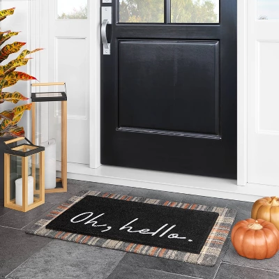 1'6"x2'6" Oh Hello Doormat Black - Threshold™ 1'6"x2'6" Oh Hello Doormat Black - Threshold™ -Threshold Home Furniture Store GUEST 4e61d172 6d08 403d 90dc 64070b133292