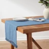 90" X 20" Cotton Textured Table Runner Blue - Threshold™ -Threshold Home Furniture Store GUEST 56f8be4c bb5c 4645 81b3 ef30eb1e9b15