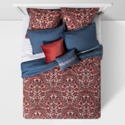 8pc Printed Paisley With Border Comforter Bedding Set Rose/Blue - Threshold™ -Threshold Home Furniture Store GUEST 57518088 0463 45bf 9e49 316ae5ebff8a