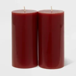 2pk Pillars Warm Cider & Cinnamon Red - Threshold™ -Threshold Home Furniture Store GUEST 5fecdd6e 5da9 48e9 866c c72973a56b09