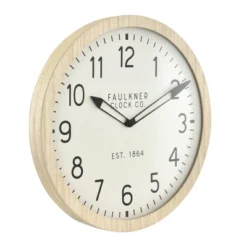 16" Wall Clock Wood - Thresholdâ˘