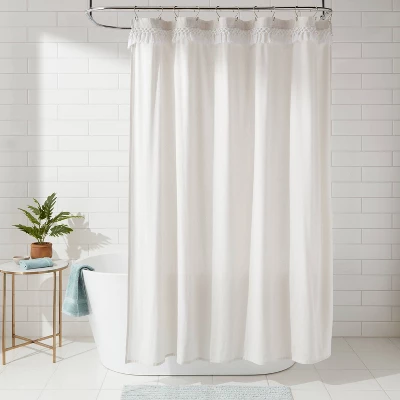 Crochet Trim Shower Curtain Cream - Threshold™ Crochet Trim Shower Curtain Cream - Threshold™ -Threshold Home Furniture Store GUEST 67cb8371 5e2f 4286 8d80 f06bad627023