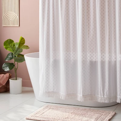 Textured Crochet Trim Shower Curtain White - Threshold™ Textured Crochet Trim Shower Curtain White - Threshold™ -Threshold Home Furniture Store GUEST 6843379a 9188 4391 9920 977101f80c9b