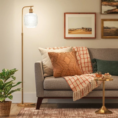 Floor Lamp Brass with Glass Shade (Includes LED Light Bulb) - Threshold™ Floor Lamp Brass With Glass Shade (Includes LED Light Bulb) - Threshold™ -Threshold Home Furniture Store GUEST 6fee05ee df3f 4df9 8185 5dd817d0b5e4
