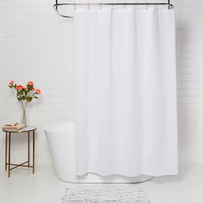 Woven Stripe Shower Curtain White - Threshold™ Woven Stripe Shower Curtain White - Threshold™ -Threshold Home Furniture Store GUEST 70b6fec6 72f6 4680 a436 87dcbccadd3d