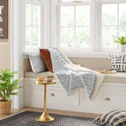 Tipped Snow Leopard Faux Fur Reversible Throw Blanket - Thresholdâ˘