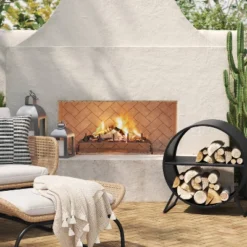 Large Sheet Metal Wood Storage - Threshold™