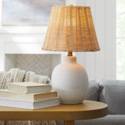 Ceramic Table Lamp With Rattan Shade White - Threshold™ Designed With Studio McGee 3 Ceramic Table Lamp With Rattan Shade White - Threshold™ Designed With Studio McGee -Threshold Home Furniture Store GUEST 7a105625 f908 466c 83d0 ecb039820c0c