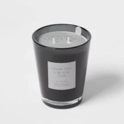 Colored Vase Glass With Dustcover & Black Teak Candle Black - Threshold™ -Threshold Home Furniture Store GUEST 7eb20721 3aad 4b54 8e74 2e0b39a53599