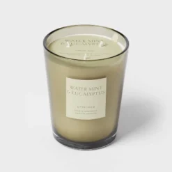 Colored Vase Glass With Dustcover Watermint And Eucalyptus Candle Green - Threshold™ -Threshold Home Furniture Store GUEST 8583e514 219c 427d 837a db7f3589ab6c