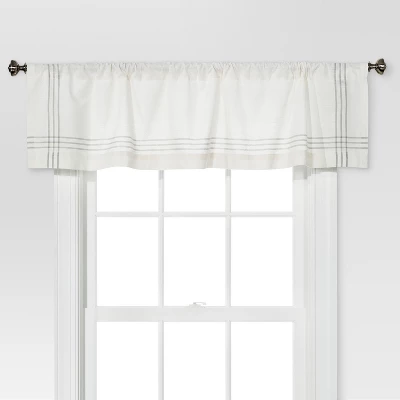 1pc 54"x15" Light Filtering Stripe Border Window Valance Cream/Gray - Threshold™ 1pc 54"x15" Light Filtering Stripe Border Window Valance Cream/Gray - Threshold™ -Threshold Home Furniture Store GUEST 987b0254 8717 49d4 84f9 37f60a8277c7