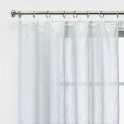 1pc 54"x84" Sheer Contrast Edge Window Curtain Panel White/Natural - Thresholdâ˘