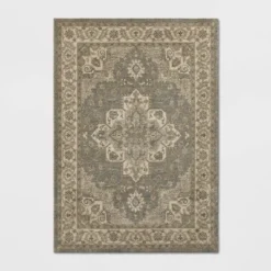 Medallion Jewel Boarder Persian Rug Cream/Gray - Threshold -Threshold Home Furniture Store GUEST 9c6255e0 5b41 4a38 97f4 48ea4bed8943
