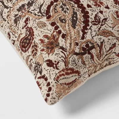 18"x18" Traditional Paisley Square Decorative Pillow Beige/Brown - Threshold™ 18"x18" Traditional Paisley Square Decorative Pillow Beige/Brown - Threshold™ -Threshold Home Furniture Store GUEST a351eb38 e079 493a 9f13 2085eb146f31