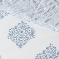 Reversible Medallion Family-Friendly Comforter & Sham Set White/Blue - Threshold™ -Threshold Home Furniture Store GUEST a800d79d 0047 401f a635 26e138a4d433
