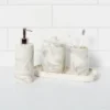 4pc Marbled Ceramic Bathroom Accessories Set Marble - Threshold™