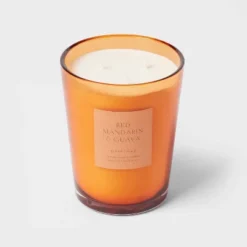 Colored Vase Glass With Dustcover Mandarin & Guava Candle Orange - Threshold™ -Threshold Home Furniture Store GUEST aa27f146 dfa7 4f00 a5e8 351ea0849844