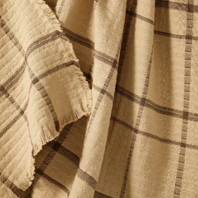 Plaid Gauze Throw Blanket with Frayed Edges Brown - Threshold™ designed with Studio McGee Plaid Gauze Throw Blanket With Frayed Edges Brown - Threshold™ Designed With Studio McGee -Threshold Home Furniture Store GUEST afd05b7c ca1f 4c77 9cd1 c272f30189ab