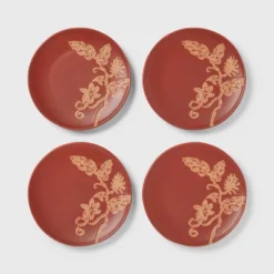 4pk Ceramic App Dining Plates Rust Floral - Threshold™ -Threshold Home Furniture Store GUEST b1d1dafd 9863 4d38 9f0e b7b8cda32d99