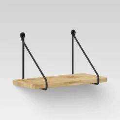 Wood Wall Shelf With Hanging Wire Natural/Black - Threshold™ 5 Wood Wall Shelf With Hanging Wire Natural/Black - Threshold™ -Threshold Home Furniture Store GUEST bb26f91a 6bd6 4d71 8b2b f837867b48f4