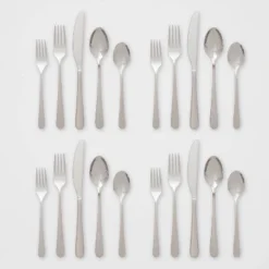 20pc Harrington Flatware Set Silver - Threshold™ -Threshold Home Furniture Store GUEST c415e3b7 a834 4e6d 9a1e ec219535a2d0