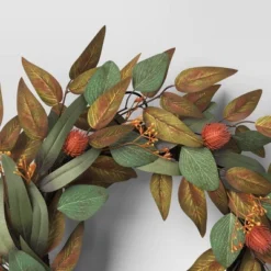 Fall Leaf Wreath Green - Threshold™ -Threshold Home Furniture Store GUEST c7c29f64 eb5f 4d64 b861 541a6b6aac6c