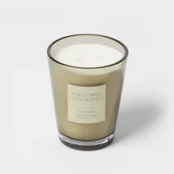 Colored Vase Glass With Dustcover Watermint And Eucalyptus Candle Green - Threshold™ -Threshold Home Furniture Store GUEST c7ced8f8 1486 4167 bf53 4e77271a3df4
