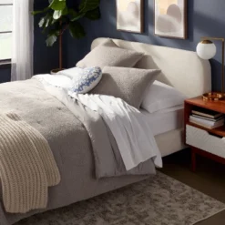 3pc Full/Queen Traditional Cozy Chenille Comforter And Sham Set Gray - Thresholdâ˘